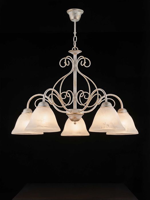 Candelabru Clasic Honsel 5 Brațe Alb / Auriu - Nou