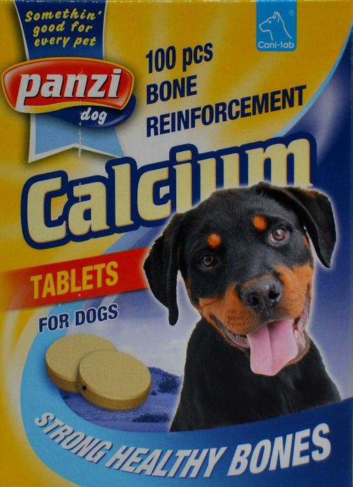 Tablete de calciu pentru caini PANZI, 100 tablete/cutie