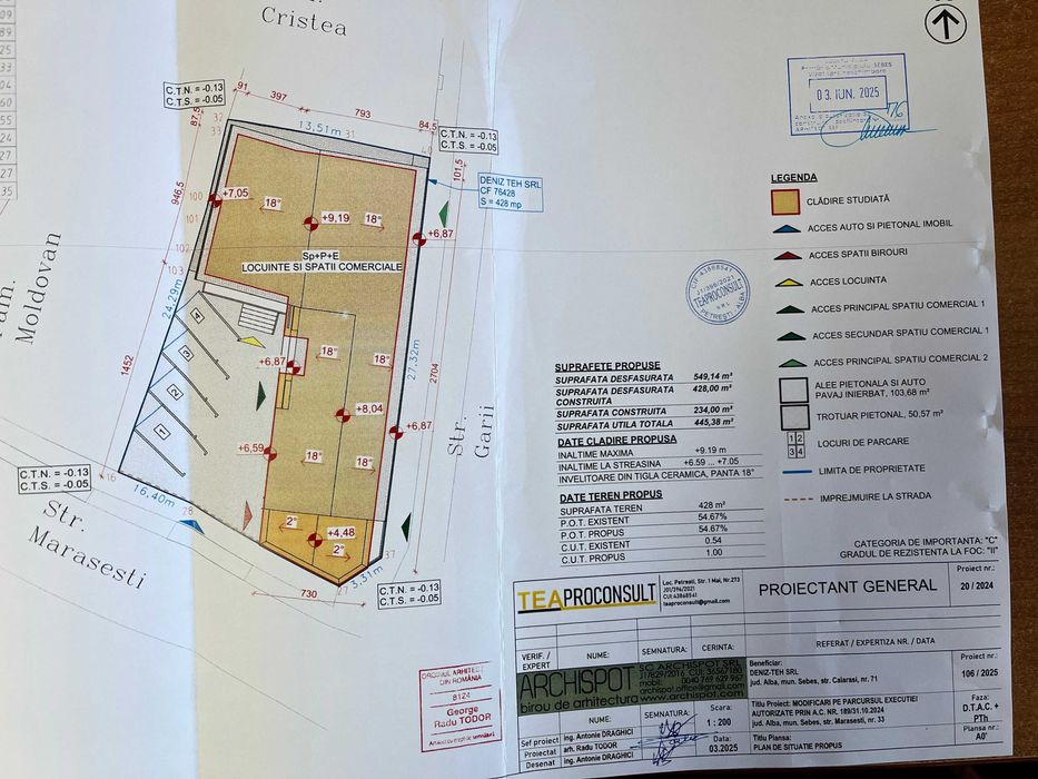 Constructie nefinalizata 445mp : spatii comerciale/birouri/locuinta