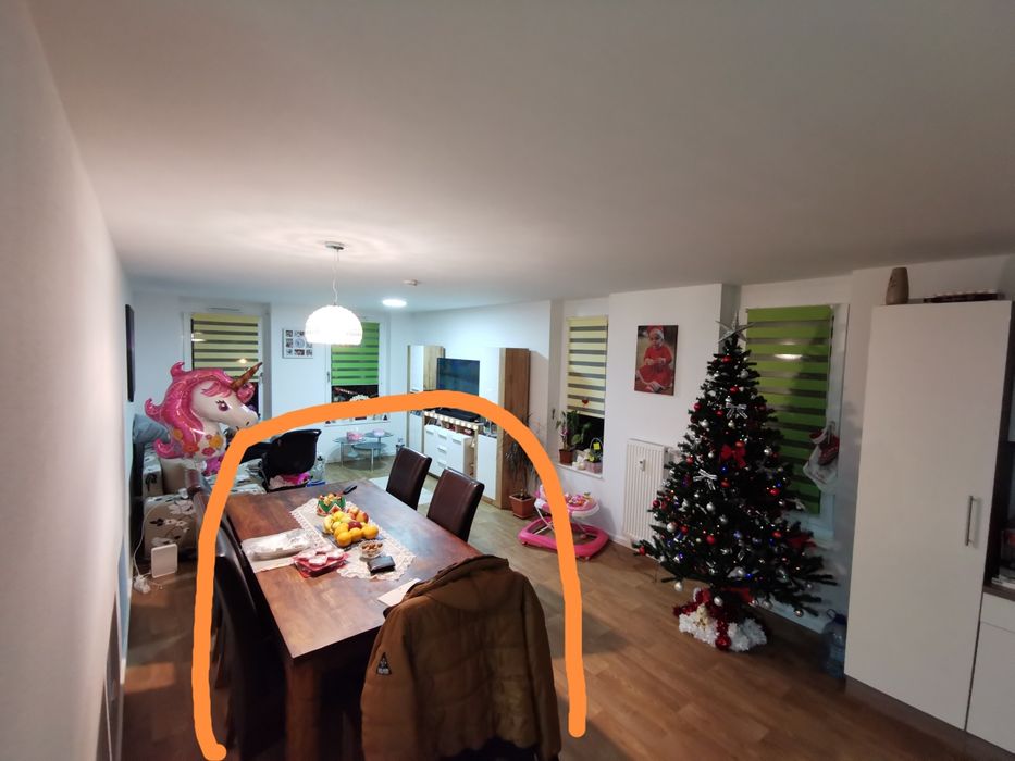 Masa lemn masiv,  nuc, 8 locuri