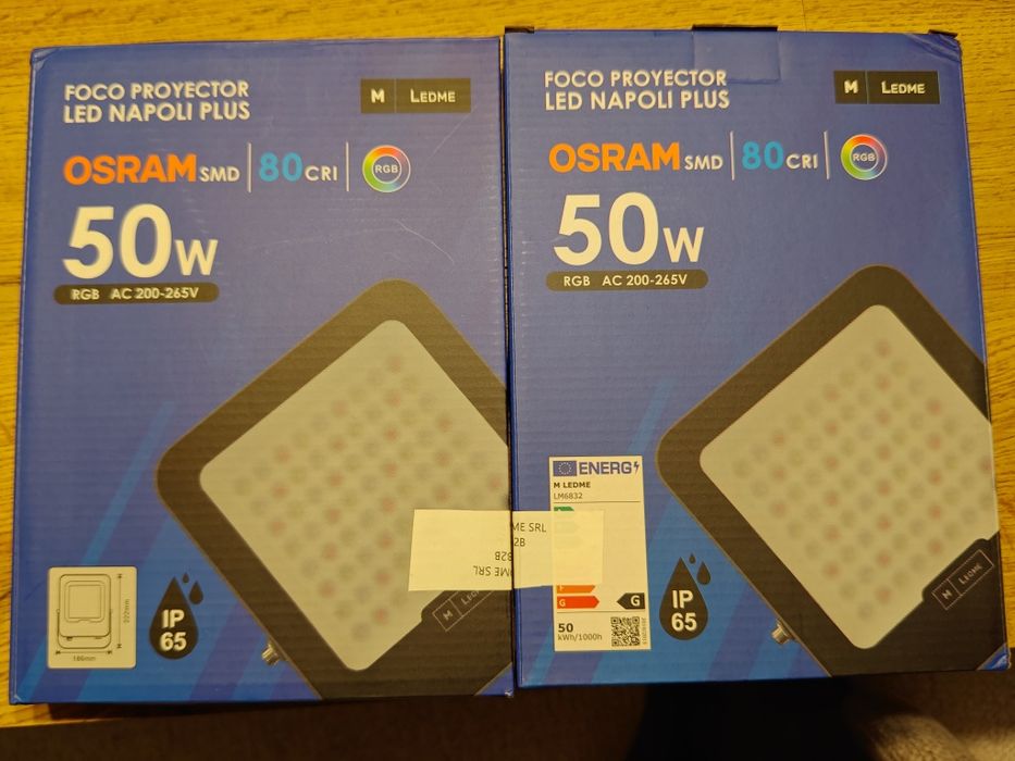 Vand Proiector RGB Napoli Plus, LED OSRAM 50W IP65, Telecomanda