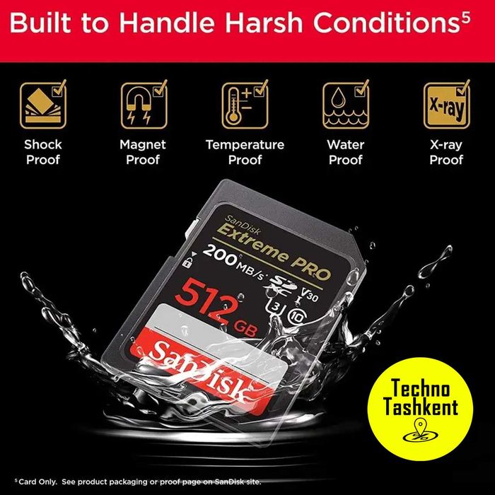 Карта памяти SDXC 512/256 Sandisk Extreme Pro UHS-I 200MB/S,U3 4K V30