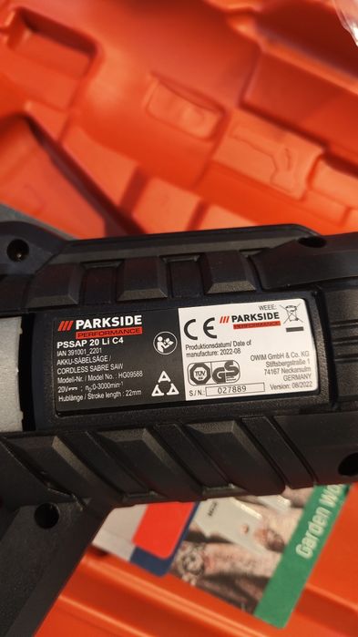 Парксайд саблен трион PSSAP 20 Li C4