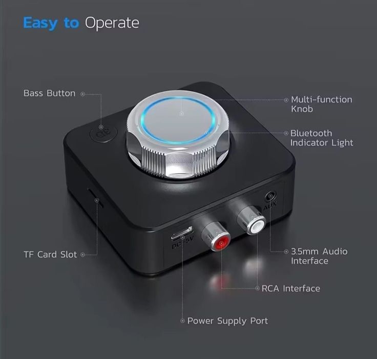 Audio Receptor Bluetooth RCA , Jack Auxiliar cablu inclus bt 5.0 sunet stereo 3D