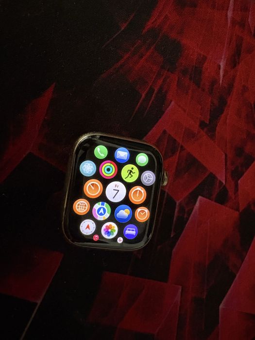 Apple Watch Series 9, 45mm, Stainless Steel Gold + brățară Gold Milanese