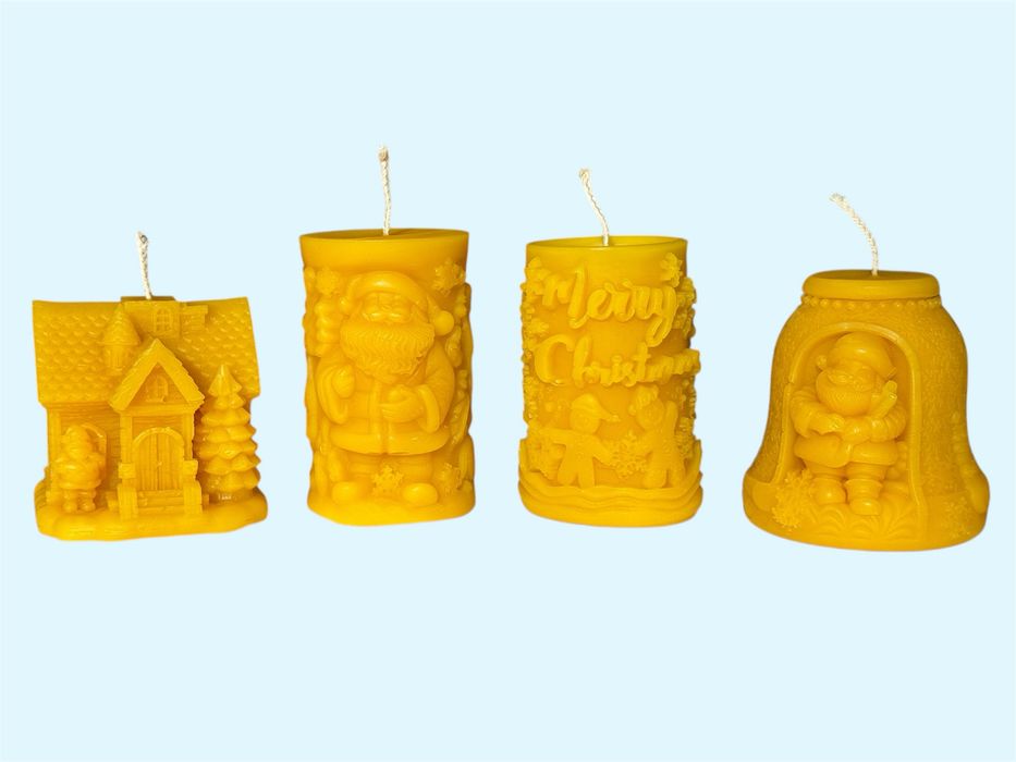 Восъчни свещи от натурален пчелен восък - ръчно изработени