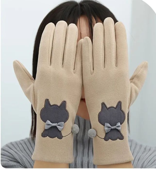 Дамски ръкавици с коте