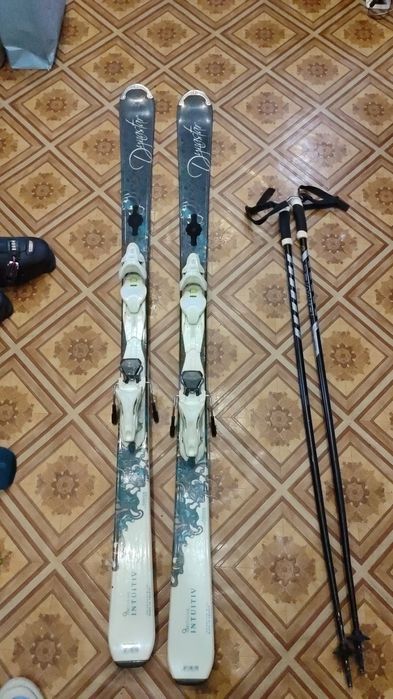 Лыжи, палки на рост 170-175см
