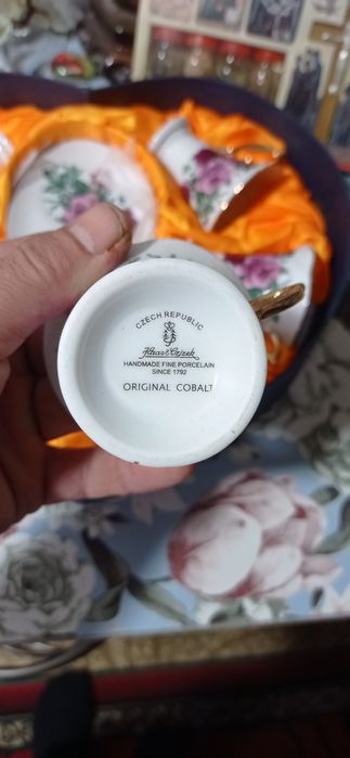 Кофейный сервиз кобальт новый фарфоравый