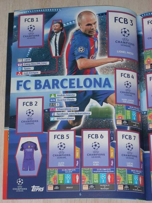 Oфициален стикер албум Шампионска лига 2016/17 UEFA Champions League