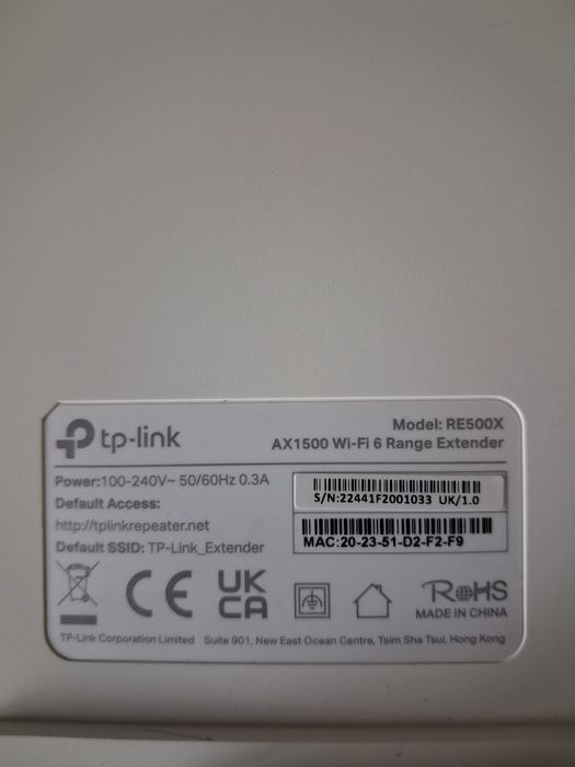 Tp link ax1500 RE500X wifi 6 extender