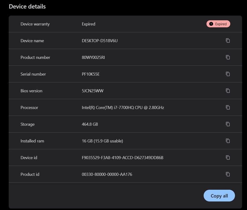 Геймърски лаптоп Lenovo Legion Y520 – i7 / 16GB RAM / RX560 4GB