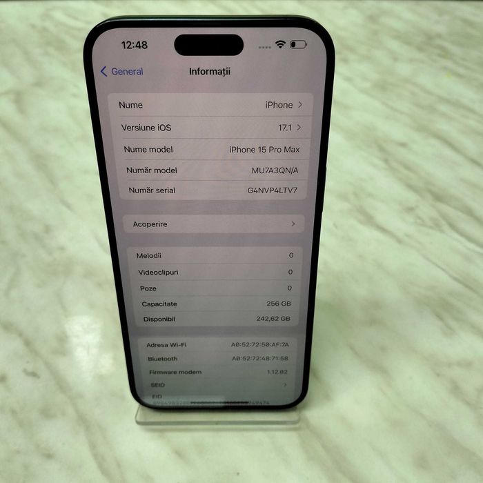 Telefon Apple iPhone 15 Pro Max 256GB Blue 100% bat Zeus Amanet 27627