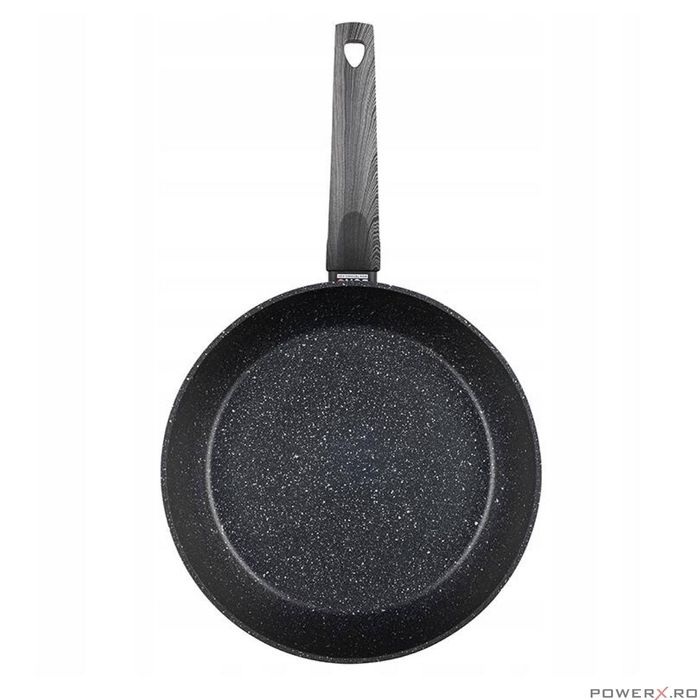 Tigaie din aluminiu, marmorata, invelis antiaderent, 26 cm, neagra,