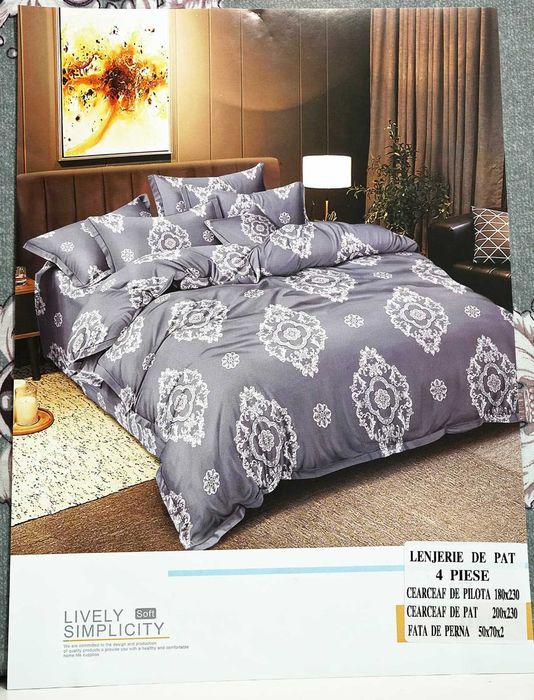 Set lenjerie de pat 4 piese – Nou