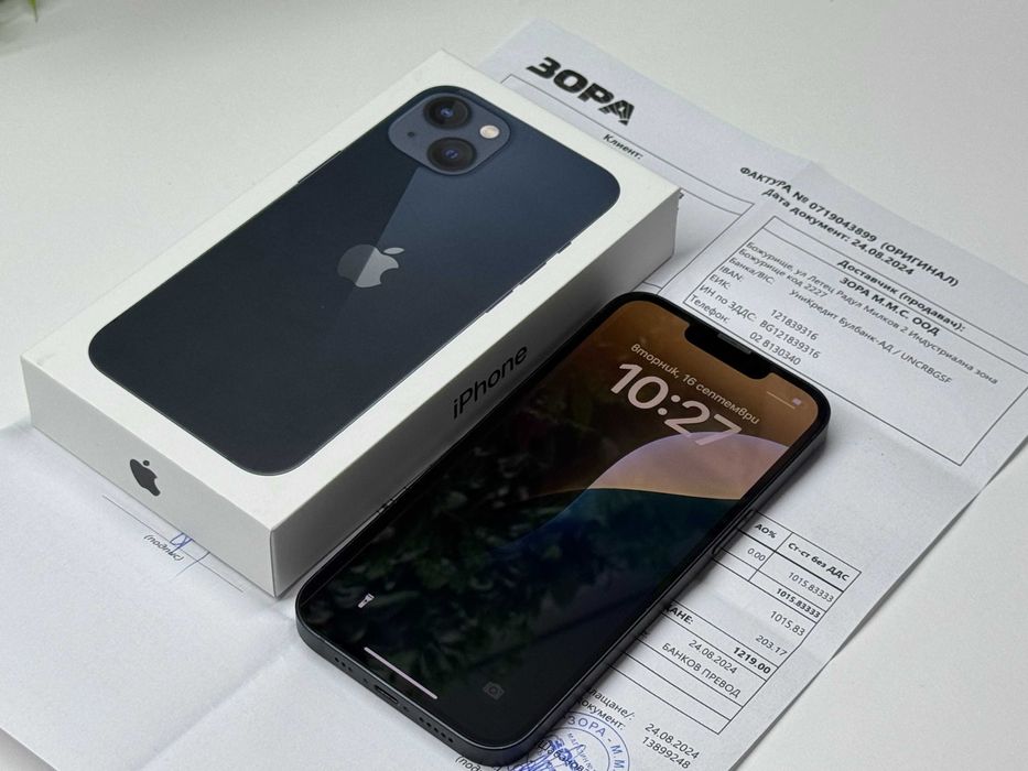 ! Като НОВ ! iPhone 13 128GB Гаранционен Midnight (1141)