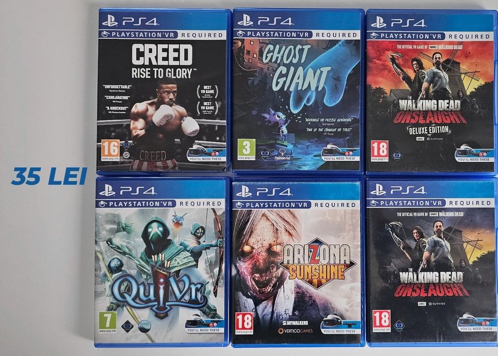 Lot 14 jocuri PS4 originale + jocuri PS VR