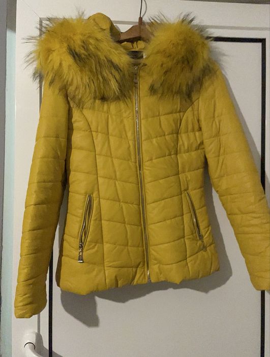 Дамско кожено зимно яке