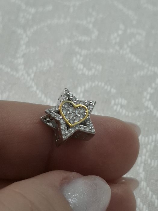 Pandantiv argint nou inimă cu stea