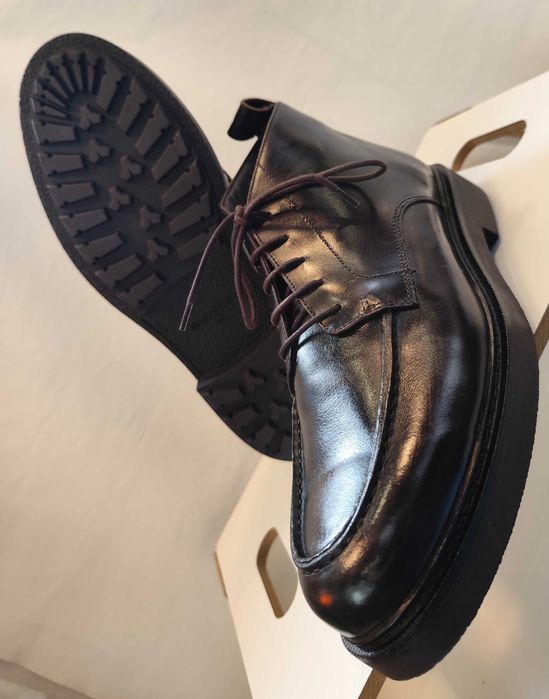 Ghete lace up 44 split toe Massimo Dutti NOI piele naturala negru