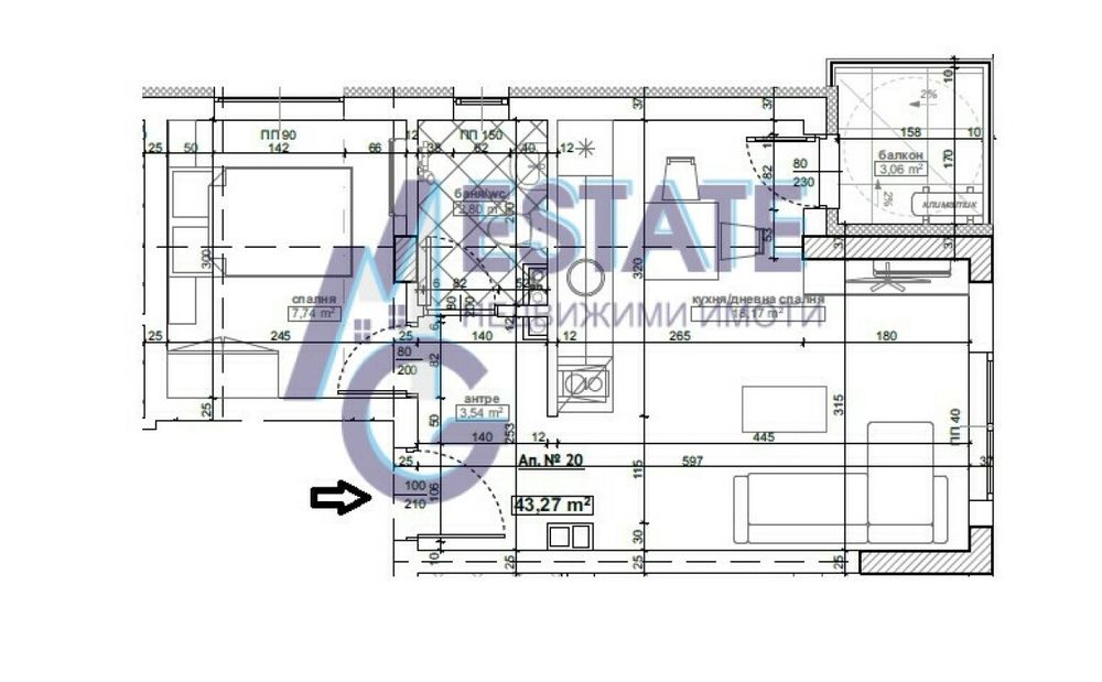 Двустаен апартамент в новострояща се сграда в гр. Китен.