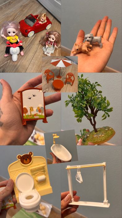 Домик с куклами машиной