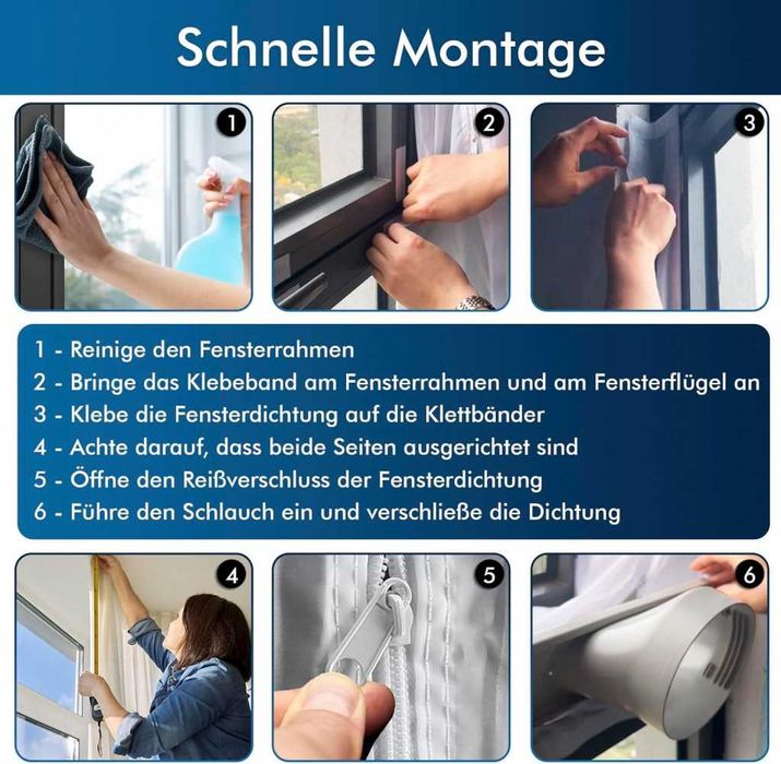 Уплътнителна завеса за прозорец HVS-1 за мобилен климатик