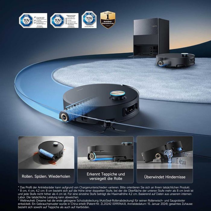 Нова 2г Гаранция Прахосмукачка Робот с Моп DREAME AQUA 10 Ultra Roller Complete, Сухо и Мокро Почистване, WI-FI, Картографиране