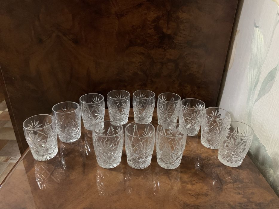 Рюмочки хрусталь( 12 шт) - 2 вида