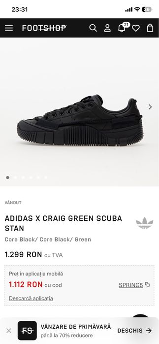 ADIDAS X CRAIG GREEN Scuba Stan marimea 38 2/3