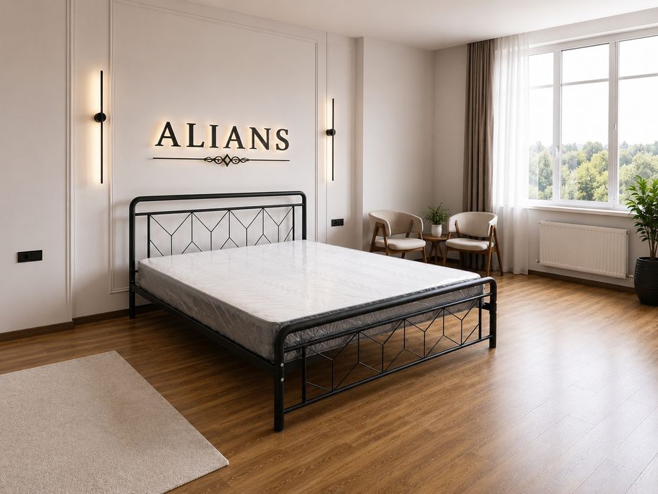 Кровать ALIANS двуспальнаяи односпальная, kalavat, matras, Loft temir