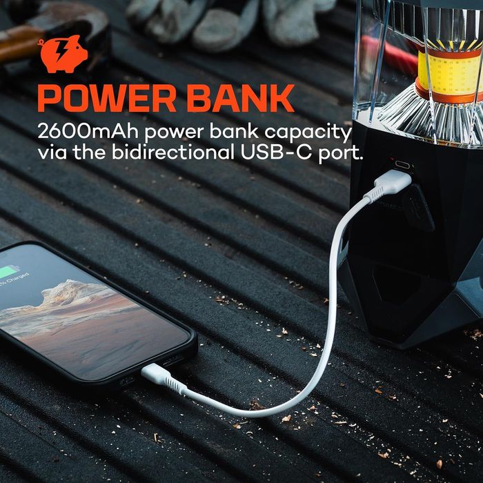 Lanterna LED NEBO 1600 lumeni, 360°, reincarcabila, powerbank