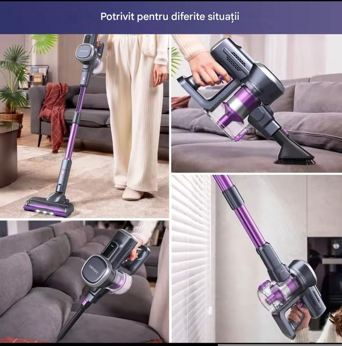 Aspirator vertical de mana pentru podele covoare