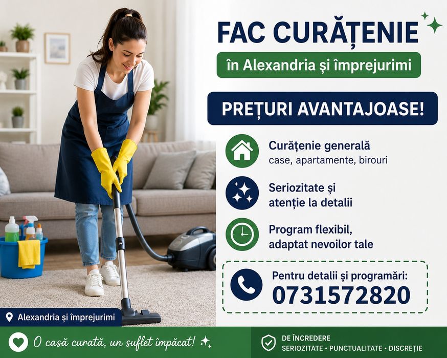FAC CURĂȚENIE – Alexandria și împrejurimi!