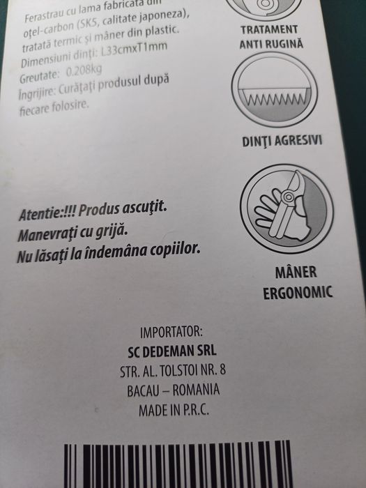Ferăstrău  de tăiat  crengi