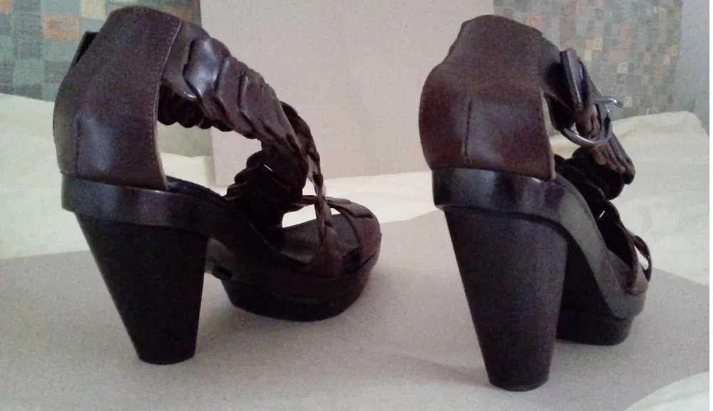 sandale Mango, piele, noi, 37