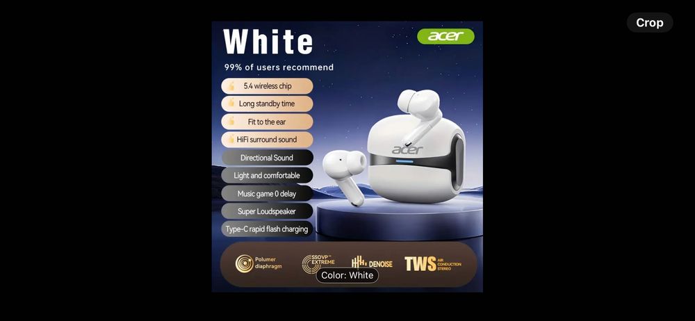 Безжични слушалки Acer