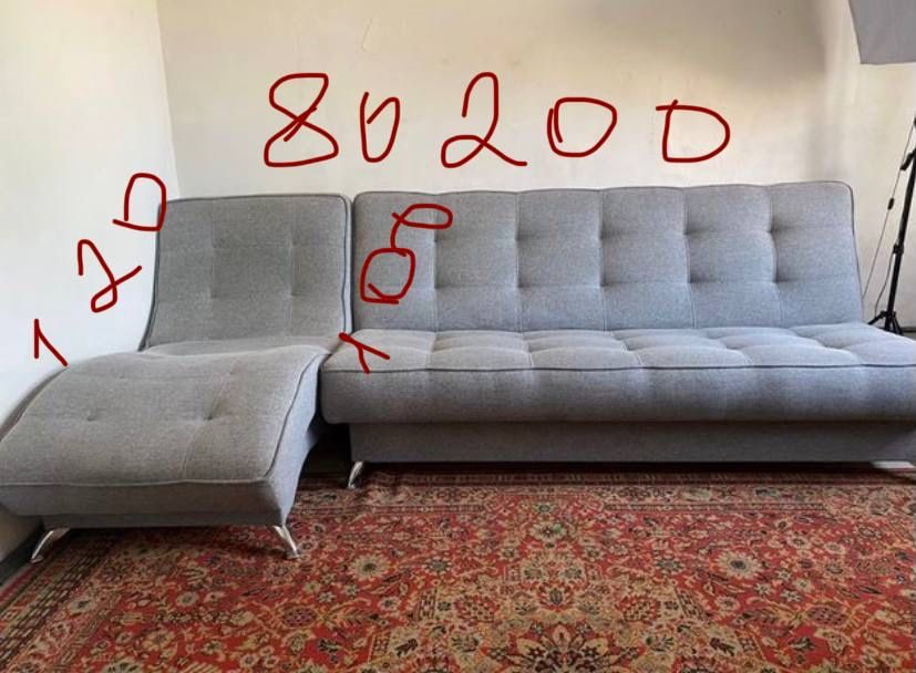 Диван серый угловой