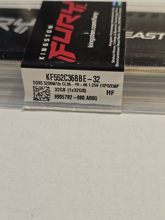 Vând Memorie RAM 32Gb DDR5 5200 MHz Kingston Fury Beast