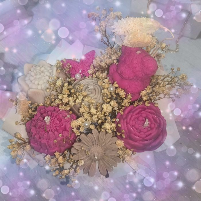 Букет от соеви свещи