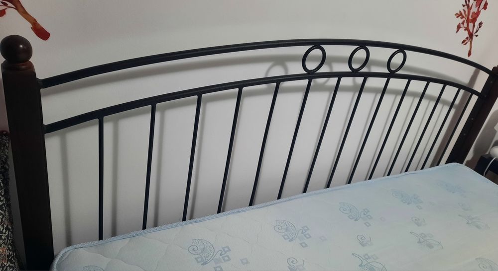 Pat fier forjat și saltea 180 / 200 Alprom Pitești