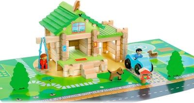 Joc constructie din lemn 80 piese