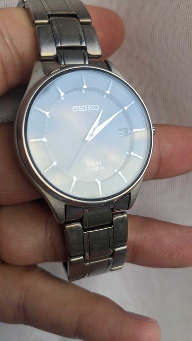 Ceas Seiko solar titan V157-0BX0 cadran negru sunburst, hacking