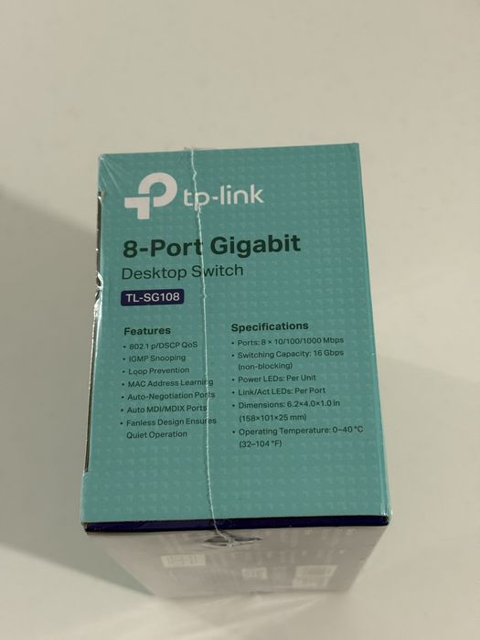 НОВ Суич TP-Link TL-SG108, 8 порта, 1000mbps
