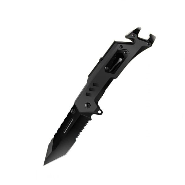 Cuțit de buzunar multifunctional 9 in 1, pliabil, lumină LED, 21 cm