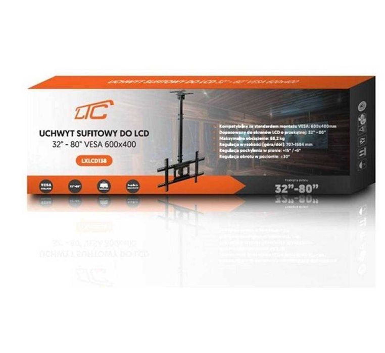 Качествена Таванна Стойка за Телевизор 32-80 инча, до 68 кг, въртяща се