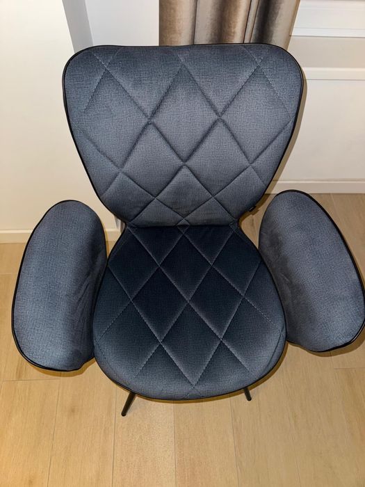 Set 6 scaune cu brate pentru living sau terasa interioara, albastru