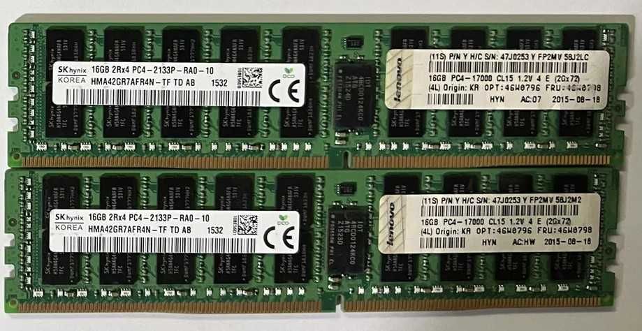 memorii RAM server kit 32GB 2x 16GB DDR4 2133 Registered REG ECC