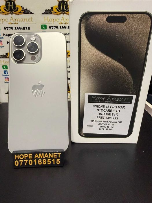 Hope Amanet P3 IPHONE 15 PRO MAX 1 TB / 84% Baterie