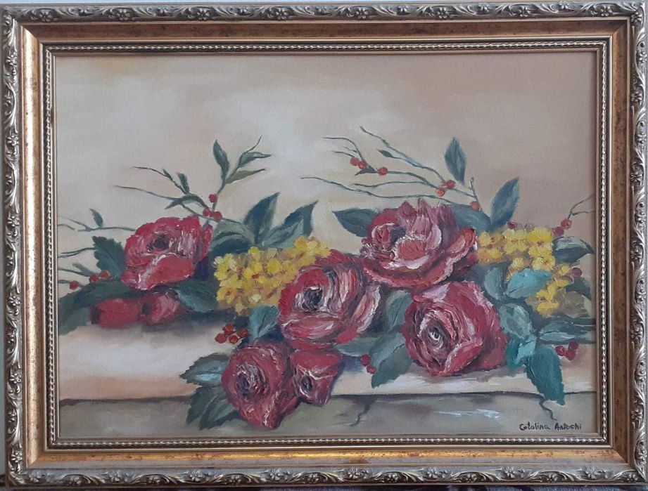 Vand picturi in ulei pe panza,diferite dimensiuni,cu rama